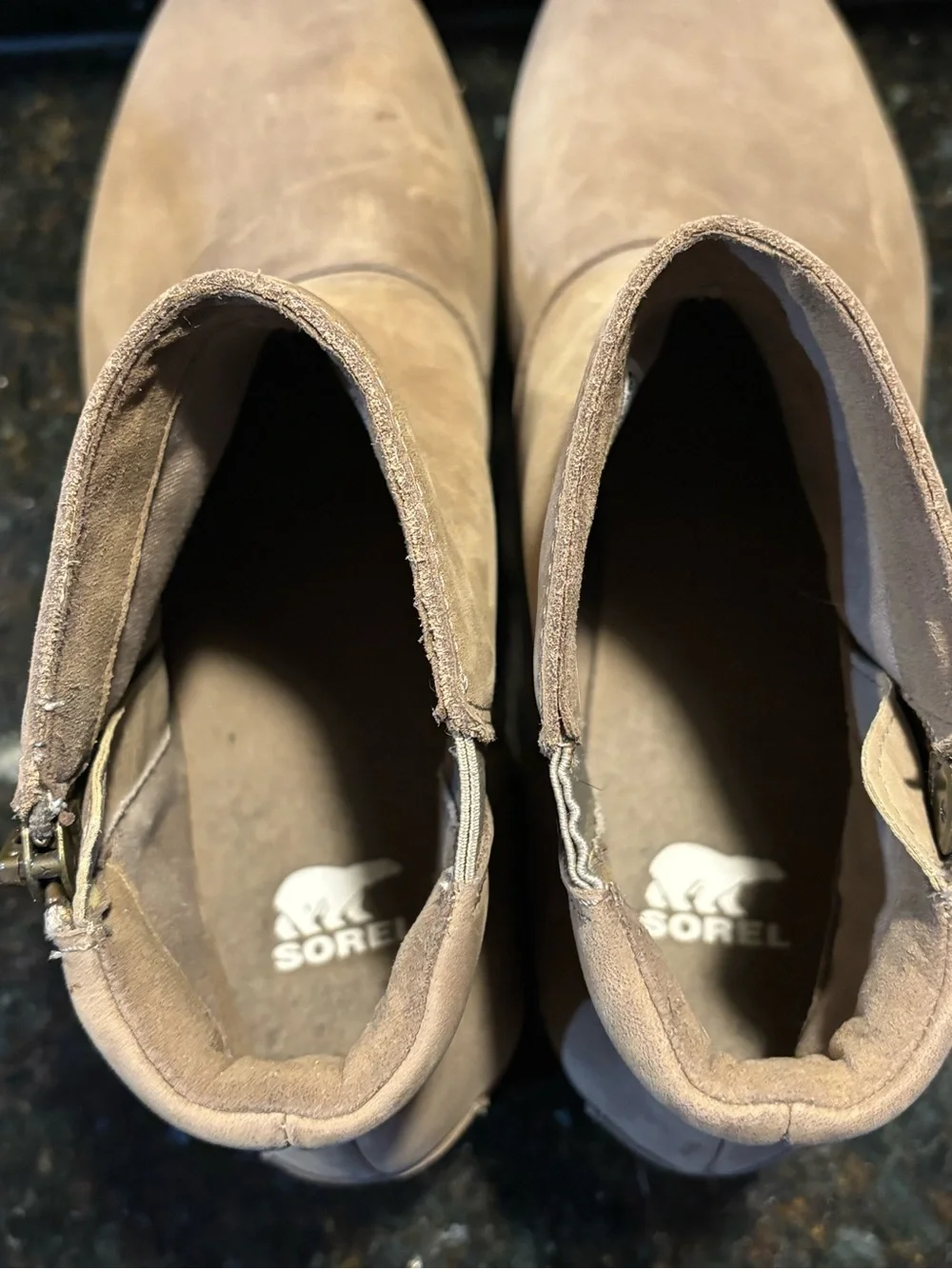 Sorel Harlow Chelsea Sz 10  Waterproof Tan Suede Womens  Boots See Description